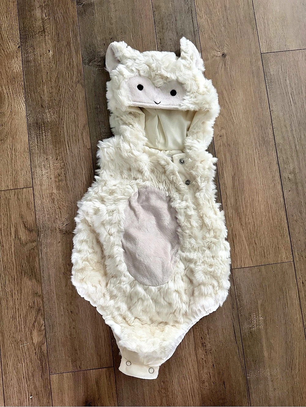 Pottery Barn Kids Lamb Halloween Costume Fuzzy One-Piece 6-12 Mos